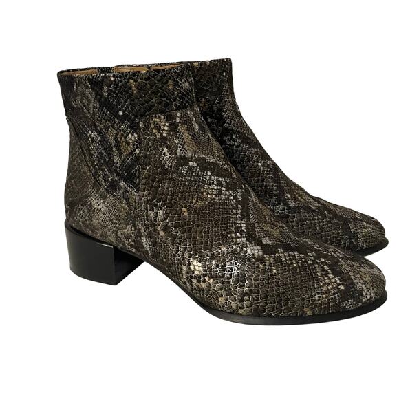 Vionic Metallic Snakeskin Suede Kamryn Ankle Boots  Gray Women's Size 7 - Picture 2 of 16